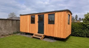 Grand shepherds hut larch exterior