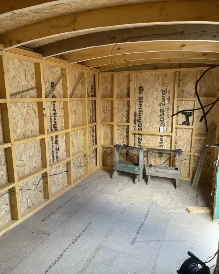 Shepherds hut first fix electrical cabling
