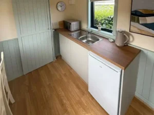 Small shepherds hut kitchenette sink