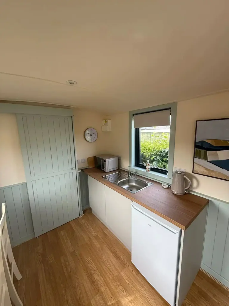 Small shepherds hut kitchenette sink